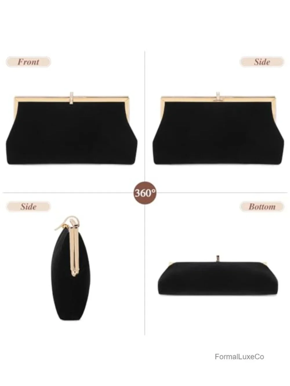 Beaded Clutch Evening Bag Formal Wedding Bridal Prom Party Handbag with Chain